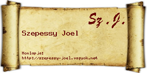 Szepessy Joel névjegykártya